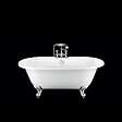 ROGIER & MOTHES - Baignoire sur pieds rétro CHELSEA Blanche 170 cm Pieds d'Aigle Chromés - vignette