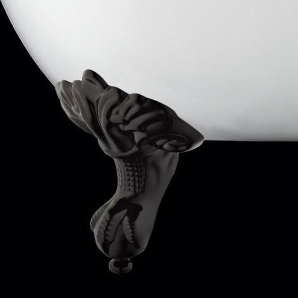 ROGIER & MOTHES - Baignoire sur pieds rétro CHELSEA Blanche 170 cm Pieds d'Aigle Noirs - large