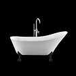 ROGIER & MOTHES - Baignoire sur pieds rétro BALMAIN Blanche 161 cm Pieds de Lion Noirs - vignette