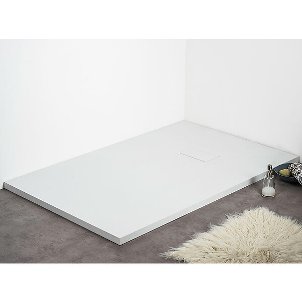 STANO - Receveur de douche 90 x 150 cm extra plat PIATTO en SoliCast® surface ardoisée blanc - large