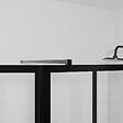 AURLANE - Paroi de Douche Façon Verrière avec Volet Pivotant - 90+40x200 cm - Verre Transparent et Noir - vignette
