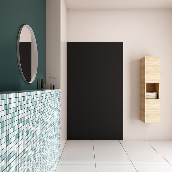 AICA SANITAIRE - AICA Panneau mural de douche noir 90x210cm avec les profiles de finition NOIRPanneaux muraux salle de bain habillage mural aluminium - large