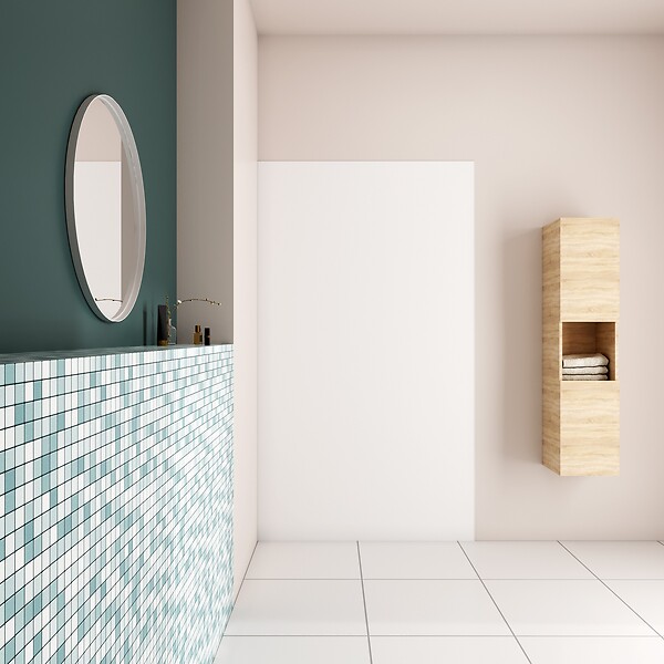 AICA SANITAIRE - AICA Panneau mural de douche blanc 90x210cm avec les profiles de finition BLANCPanneaux muraux salle de bain habillage mural aluminium - large