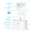 AURLANE - Meuble Salle de Bains 80cm Laqué Blanc et Or Doré à Tiroirs avec Vasque - Miroir & Applique Led - vignette