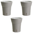 GT GARDEN - Lot de 3 pots pour orchidées avec réserve d'eau - Dali-dea gris clair 2 litres - vignette