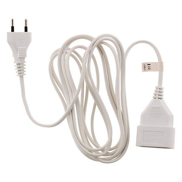 ZENITECH - Rallonge 2m - HO3VVH2F 2x0,75mm² 6A - blanc - Zenitech - large