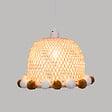ATMOSPHERA - Suspension bambou avec pompons - Multicolore - E27 - vignette