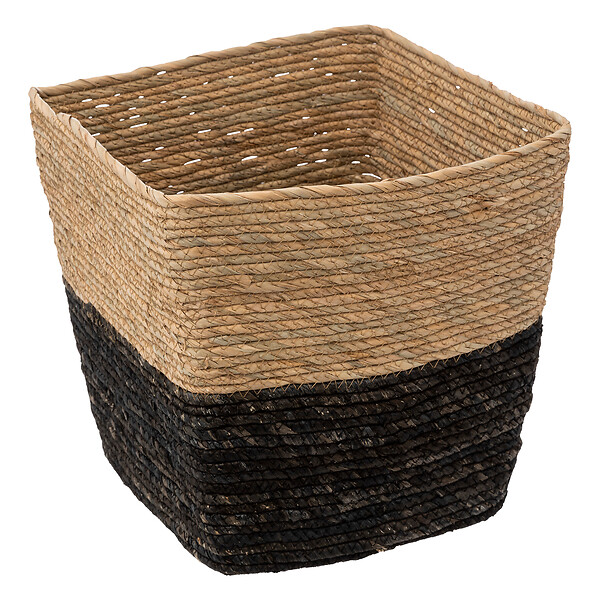 5 FIVE SIMPLY SMART - Boîte de rangement tressée paille - Noir - H.31xL.31xP.31cm - large