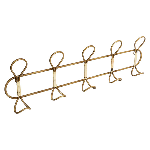 ATMOSPHERA - Patère murale 5 crochets métal effet rotin Ryan 76cm - large