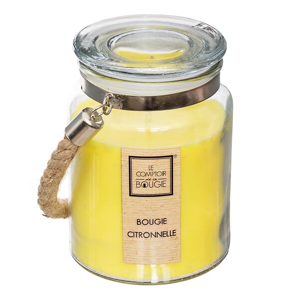 ATMOSPHERA - Bougie parfumée verre citronnelle Jaune 500g - large