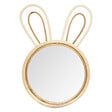 ATMOSPHERA - Miroir mural rotin tête de lapin - Beige - 37x24cm - vignette