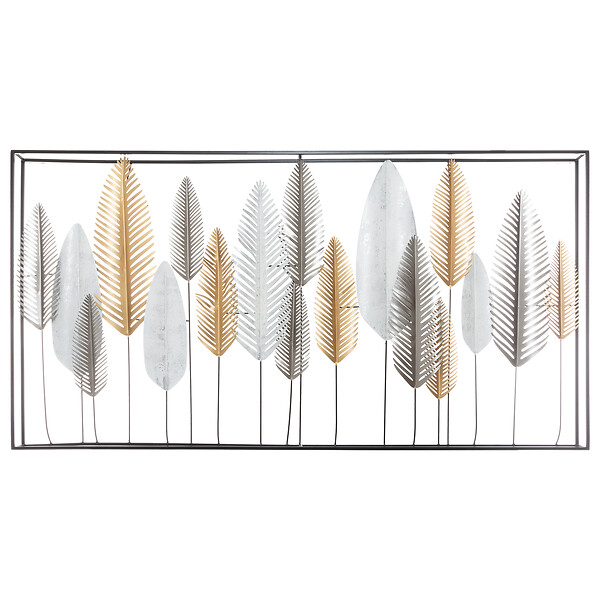 ATMOSPHERA - Décoration murale fer - Feuillage - 135x69cm - large