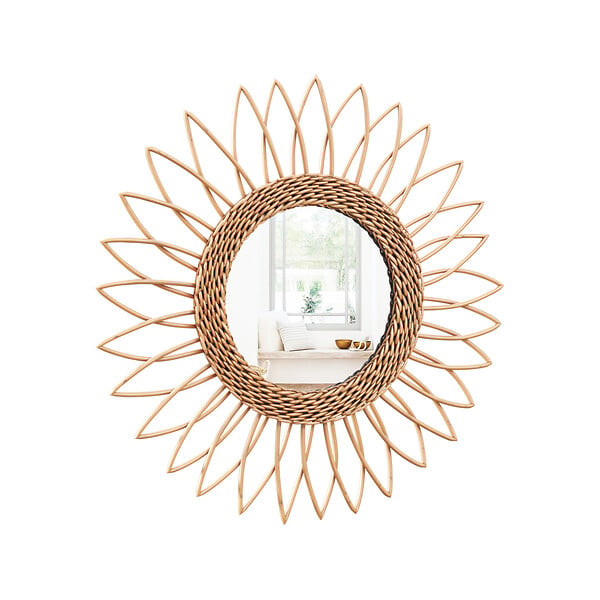 ATMOSPHERA - Miroir mural en rotin Yasmina - Beige - Diam.50cm - large
