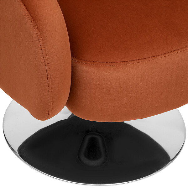ATMOSPHERA - Fauteuil pivotant velours Edith - Ambre - large