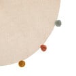 ATMOSPHERA - Tapis rond coton Arlequin pompons - Beige - Diam.90cm - vignette