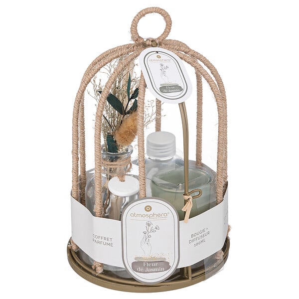 ATMOSPHERA - Coffret cadeau cage décorative - Paola - Vert - 14cm - large