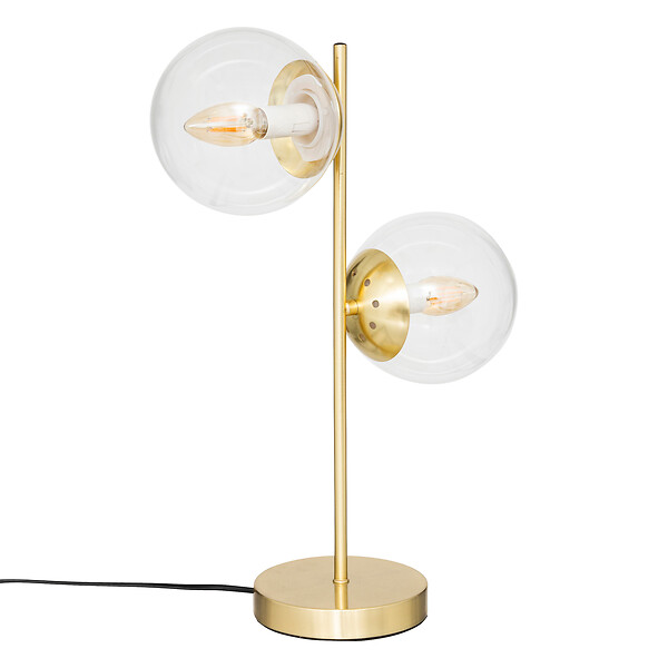 ATMOSPHERA - Lampe à poser verre et métal Collectionneur Doré 48cm - large