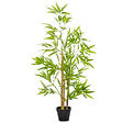 OUTSUNNY - Bambous artificiels 1,20H m - lot de 2 bambous artificiels - 369 feuilles réalistes par bambou avec vrais troncs - pot inclus noir vert - vignette