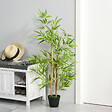 OUTSUNNY - Bambous artificiels 1,20H m - lot de 2 bambous artificiels - 369 feuilles réalistes par bambou avec vrais troncs - pot inclus noir vert - vignette