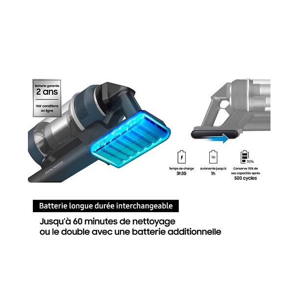 SAMSUNG - Aspirateur Balai Rechargeable 25.2v Noir - VS20C95EFTB - large