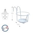 CENTRALE BRICO - Porte-pots soucoupe crochet - 16-18 cm - blanc - vignette
