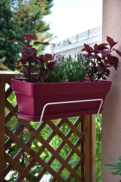 CENTRALE BRICO - Support jardinière fil classique - 35x18 cm blanc - large