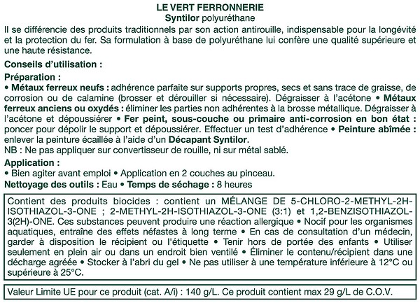 CENTRALE BRICO - Peinture ferronnerie extérieur SYNTILOR, vert, 0.375 l - large