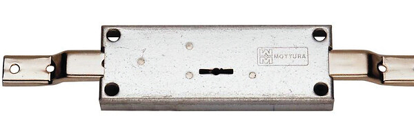 MOTTURA - Serrure de rideau métallique centrale sorties de tringle contre coudées à  double panneton zingué - MOTTURA â€“ 45851 - large