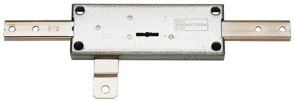 MOTTURA - Serrure de rideau métallique centrale sorties de tringle contre coudées à  double panneton zingué - MOTTURA â€“ 45851 - large