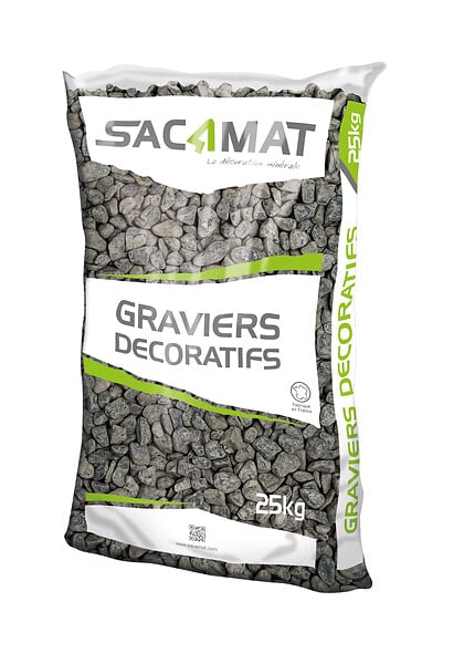 SACAMAT - Roulés décoratifs Noir Ebène - 15/25 mm - 25 kg - large
