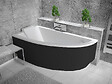 BESCO - Baignoire asymétrique 150 x 70 cm + tablier noir + repose tête - PRAKTIKA - Gauche - vignette