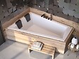 BESCO - Baignoire asymétrique blanche encastrée 170 x 125 cm + repose tête - INTIMA DUO SLIM - droite - vignette