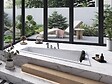 BESCO - Baignoire asymétrique blanche encastrée 170 x 125 cm + repose tête - INTIMA DUO SLIM - droite - vignette