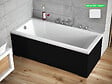 BESCO - Baignoire rectangulaire 180  x 80 cm - avec Tablier Noir Mat et Repose Tête OFFERT | MODERN - vignette