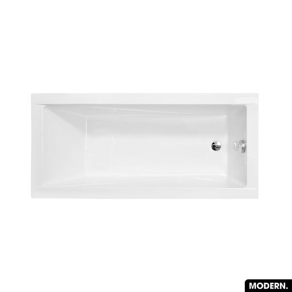 BESCO - Baignoire rectangulaire 180  x 80 cm - avec Tablier Noir Mat et Repose Tête OFFERT | MODERN - large