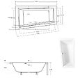 BESCO - Baignoire asymétrique 150 x 85 cm + tablier blanc + repose tête - INTIMA - Gauche - vignette