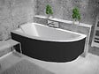 BESCO - Baignoire asymétrique 140 x 70 cm + tablier noir + repose tête - PRAKTIKA - Gauche - vignette