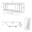 BESCO - Baignoire asymétrique 150 x 85 cm + tablier blanc + repose tête - INTIMA - Droite - vignette