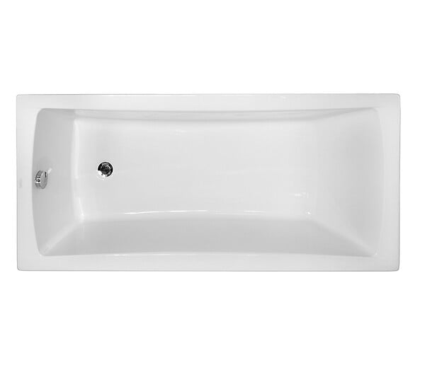 BESCO - Baignoire rectangulaire 160 x 70 cm + tablier blanc + repose tête - OPTIMA - large