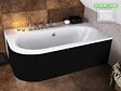 BESCO - Baignoire d'angle 170 x 75 cm - avec tablier noir Mat et repose tête offert | AVITA - Droite - vignette