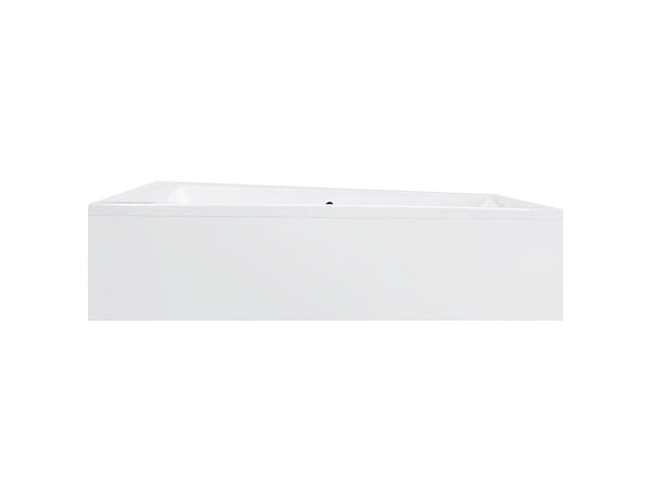 BESCO - Baignoire asymétrique 170 x 125 cm + tablier noir + repose tête - INTIMA DUO - Gauche - large