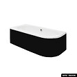 BESCO - Baignoire d'angle 170 x 75 cm - avec tablier noir Mat et repose tête offert | AVITA - Gauche - vignette