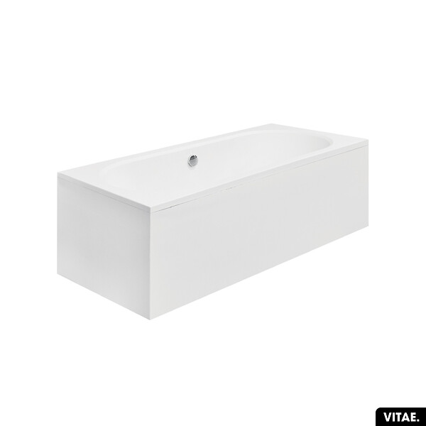BESCO - Baignoire rectangulaire 150 x 75 cm - avec Tablier Blanc et Repose Tête OFFERT | VITAE - large