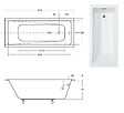 BESCO - Baignoire rectangulaire blanche à encastrer 160 x 70 cm + repose tête - MODERN SLIM - vignette