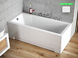 BESCO - Baignoire rectangulaire 160 x 70 cm - avec Tablier Blanc et Repose Tête OFFERT | MODERN - vignette