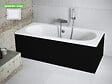 BESCO - Baignoire rectangulaire 180 x 80 cm - avec Tablier Noir Mat et Repose Tête OFFERT | VITAE - vignette