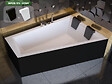 BESCO - Baignoire asymétrique 180 cm x 125 cm + tablier noir + repose tête - INTIMA DUO - Droite - vignette