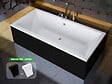 OTITEC - Baignoire rectangulaire 165 x75 cm - avec Tablier Noir Mat et Repose Tête OFFERT | QUADRO - vignette
