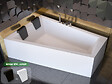 BESCO - Baignoire asymétrique 170 x 125 cm + tablier blanc + repose tête - INTIMA DUO - Gauche - vignette