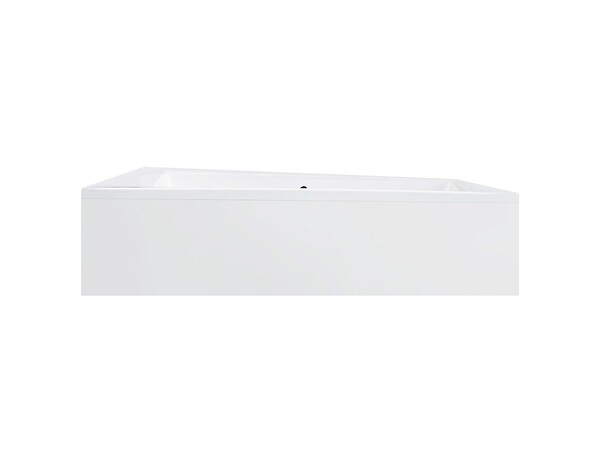 BESCO - Baignoire asymétrique 170 x 125 cm + tablier blanc + repose tête - INTIMA DUO - Gauche - large